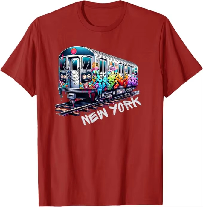 New York Train Graffiti Style  - Men'S Fashion Nyc 评论和价格