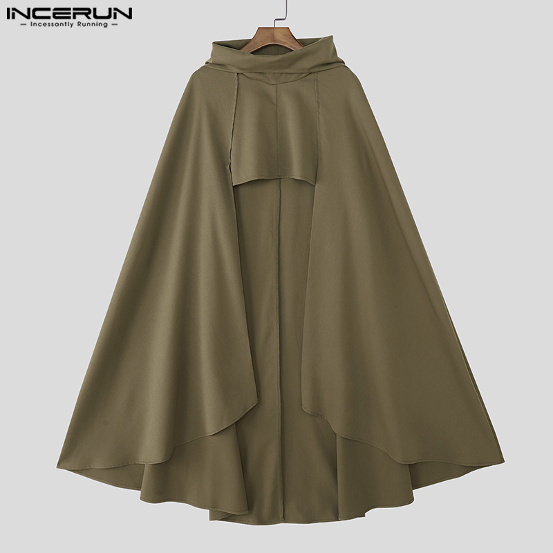 INCERUN Men Cloak Cape Solid C - Mens Fashion Poncho 评论和价格