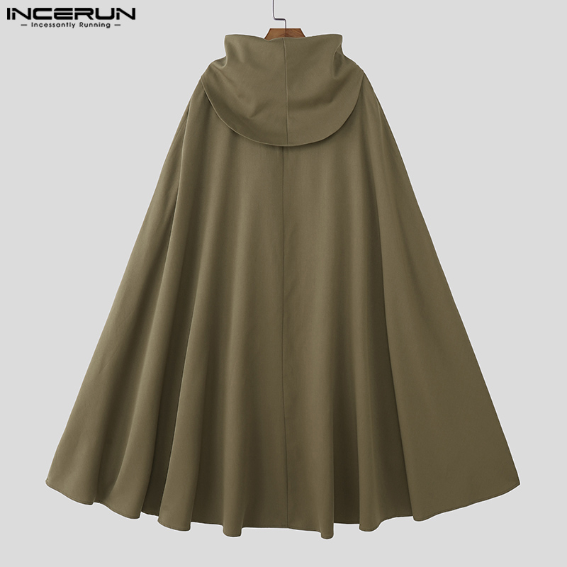 INCERUN Men Cloak Cape Solid C - Mens Fashion Poncho 评论和价格